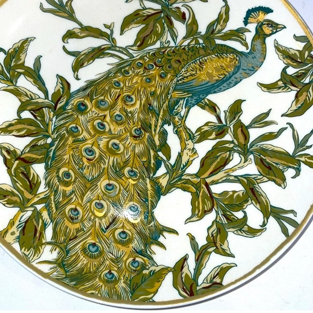 Pottery Barn Peacock Plate 9.5